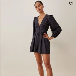Reformation black Caitie dress - size 2 - worn once, in perfect condition